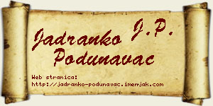 Jadranko Podunavac vizit kartica